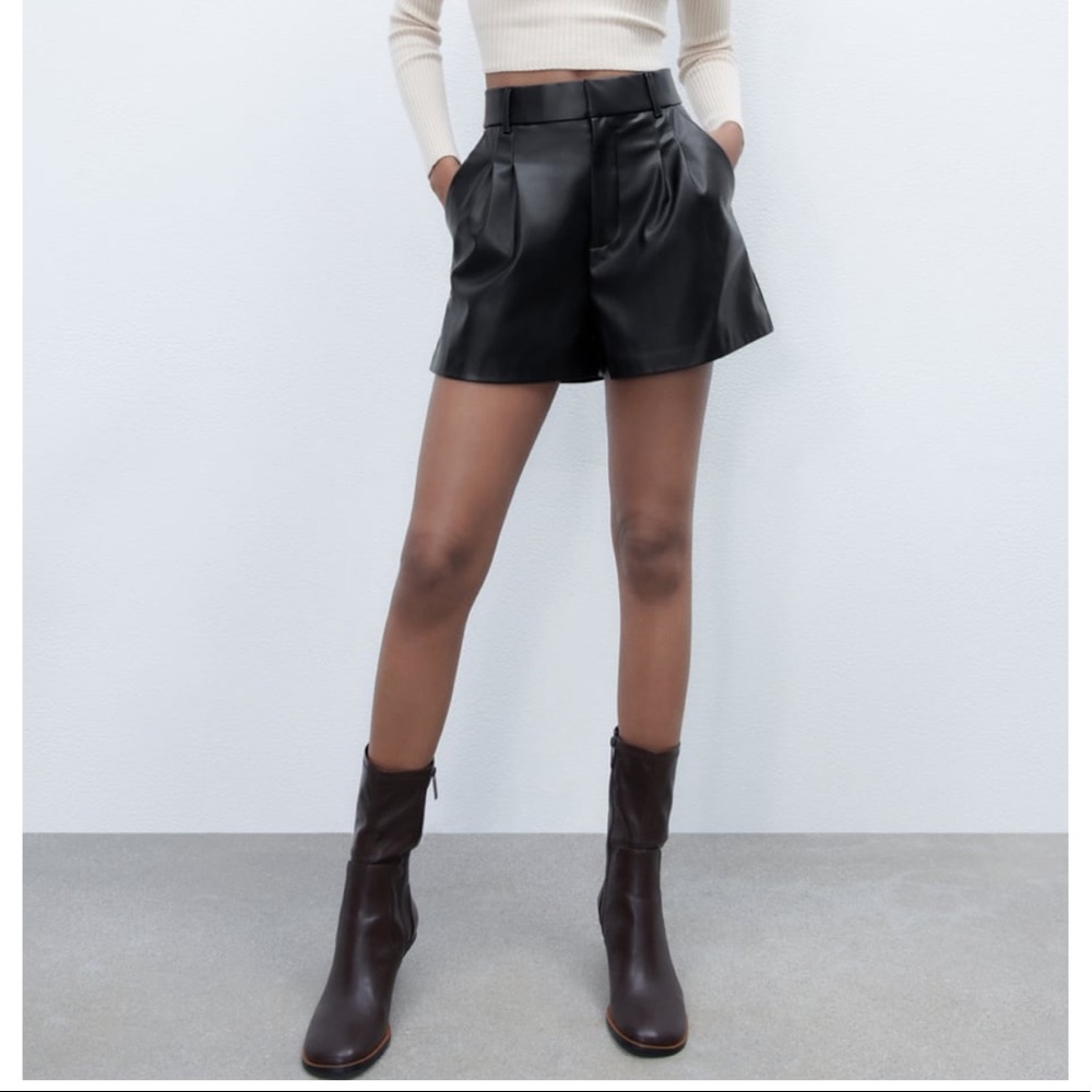 Zara Faux Leather Shorts